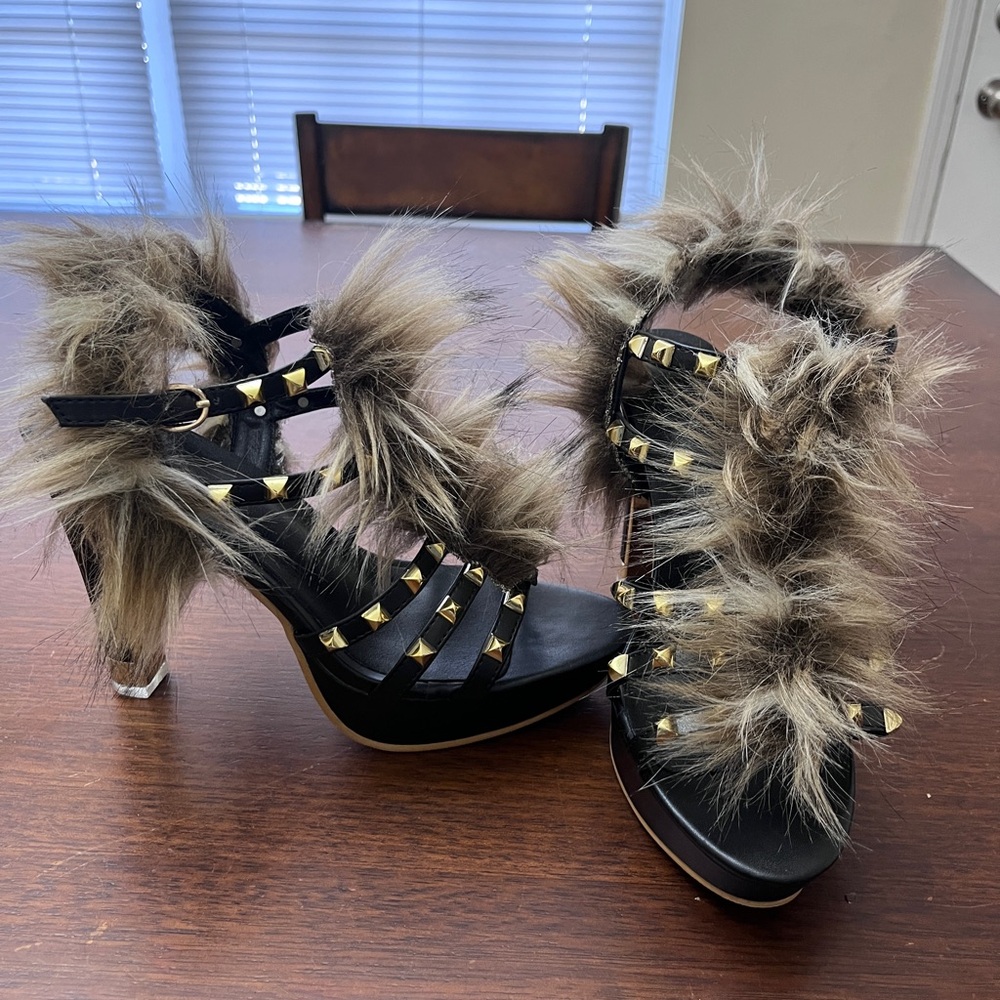 Faux Fur Heels